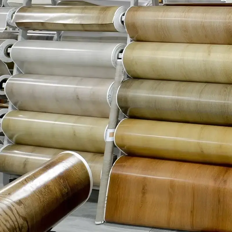 CVC र color ्ग डिडोर कटाई को लागी wpc फ्लोरमा ल्याउटिंग को लागी pvc रणन फिल्महरू